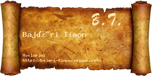 Bajári Timon névjegykártya